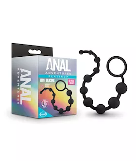 Blush Anal Adventures Platinum Silicone 10 Anal  Beads  Black