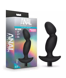 Blush Anal Adventures Platinum Silicone Vibrating Prostate Massager 04nbsp Black