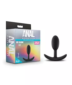 Blush Anal Adventures Platinum Silicone Vibra Slim Plug Small  Black