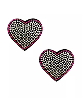 Neva Nude Burlesque Heart N039 Soul Crystal Heart Pasties PinkClear OS