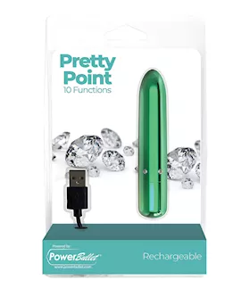 Pretty Point Rechargeable Bullet  10 Functions Teal