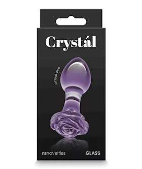 Crystal Rose Butt Plug - Purple