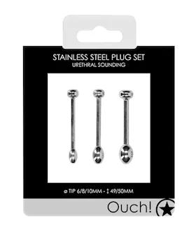 Shots Ouch Urethral Sounding Metal Plug Set  4950mm