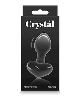 Crystal Heart Butt Plug - Black