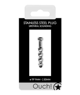 Shots Ouch 9mm Urethral Sounding Metal Plug