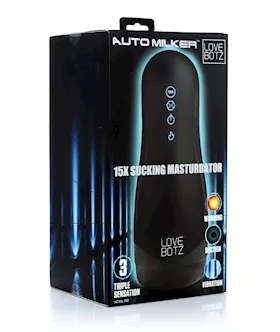 Lovebotz Auto Milker 15x Sucking Masturbator - Black