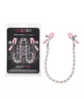Nipple Play Crystal Chain Nipple Clamps  Pink