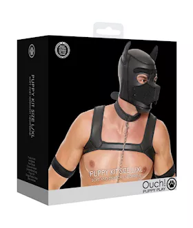 Shots Ouch Puppy Play Complete Kit  LXL Black