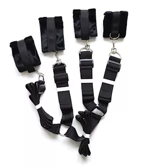 Plesur Fuzzy Bedroom Bondage Kit  Black