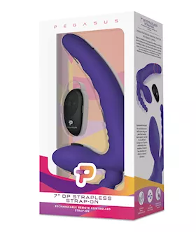 Pegasus 7quot Strapless Strap On wRemote  Purple