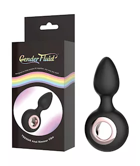 Gender Fluid Tremor Ring Plug Anal Vibe  Black