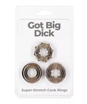 Got Big Dick 3 Pack Cock Rings  Black