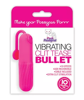 Pink Pussycat Vibrating Clit Tease Bullet - Pink