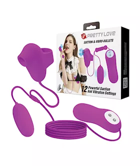 Pretty Love Suction amp Vibro Bullets  Fuchsia