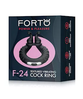 Forto F-24 Textured Vibrating Cock Ring - Black