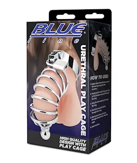 Blue Line Urethral Play Cage - Silver