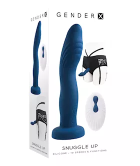 Gender X Snuggle Up Dual Motor Strap On Vibe wHarness  Blue