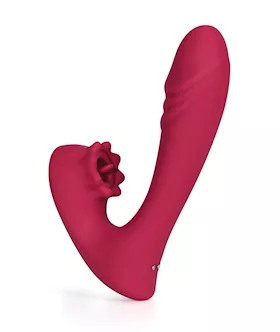 Lacy G-spot Vibrator W/tongue Licker