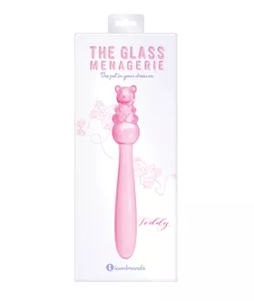 Glass Menagerie Teddy Glass Dildo - Pink