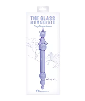 Glass Menagerie Unicorn Glass Dildo - Purple