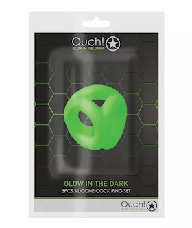 Shots Ouch Cock Ring amp Ball Strap  Glow in the Dark