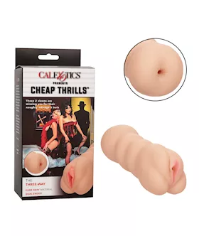 Cheap Thrills The ThreeWay Dual Ended Masturbator  Ivory