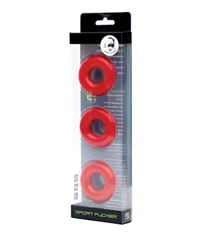 Sport Fucker Chubby Cockring Pack Of 3 - Red