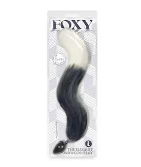 Foxy Fox Tail Silicone Butt Plug  Silver