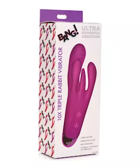 Bang! 10x Triple Rabbit Vibrator - Purple
