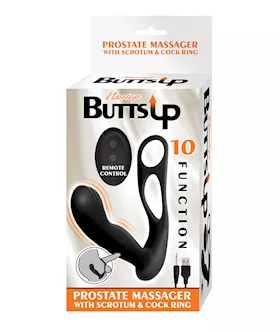Butts Up Prostate Massager wScrotum amp Cockring  Black