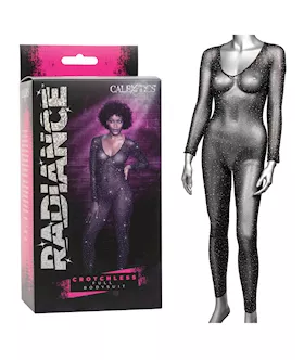 Radiance Crotchless Full Body Suit Black O/s