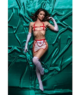 Role Play Naughty Nurse 5 Pc Set Red/white S/m