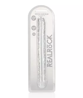 Shots RealRock Crystal Clear 13quot Double Dildo  Transparent