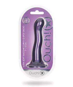 Shots Ouch 7quot Curvy GSpot Dildo  Metallic Purple