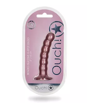 Shots Ouch 5quot Beaded GSpot Dildo  Rose Gold