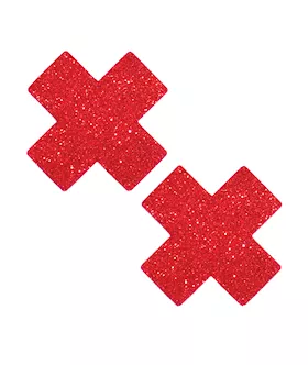 Neva Nude Ravish Me Glitter X Factor Pasties Red OS