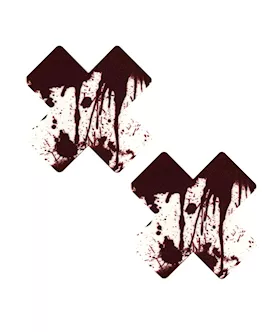 Neva Nude Blood Splatter X Factor Pasties - Red/white O/s