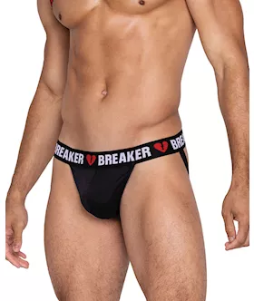 Heartbreaker Jockstrap W/contoured Pouch & Elastic Rear Straps Black/red Md