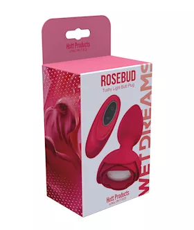 Rosebud Tushy Light Up Butt Plug - Red