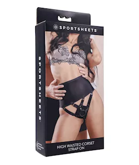Sportsheets High Waisted StrapOn Corset Black