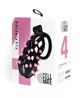 Sport Fucker Cellmate Flexispike Chastity Cage - Size 4 Black/pink