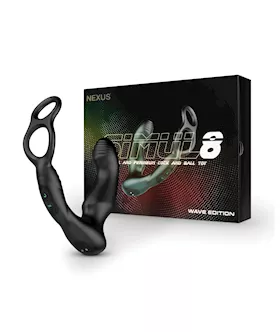 Nexus Simul8 Wave Dual Cock Ring Prostate Massage  Black