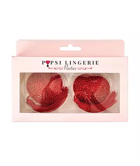 Diamond Reuseable Tassel Pasties - Red O/s