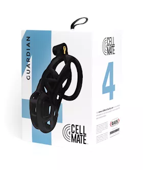 Sport Fucker Cellmate Guardian Chastity Cage - Size 4 Black