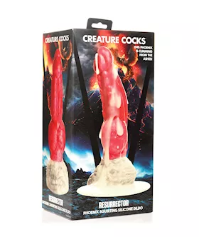 Creature Cocks Resurrector Phoenix Squirting Silicone Dildo  RedWhite