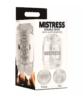 Curve Toys Mistress Double Shot Pussy amp Ass Mini Masturbator   Clear