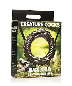 Creature Cocks Caiman Silicone Cock Ring - Black