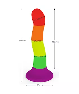 Rainbow Squirm Silicone Dildo