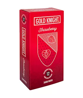 Gold Knight Strawberry Flavoured Latex Condoms