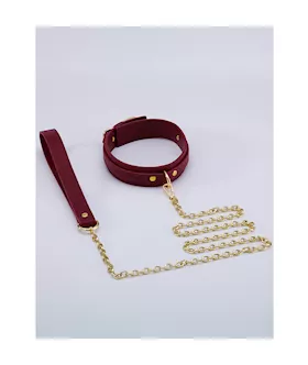 Leather Collar With Leash